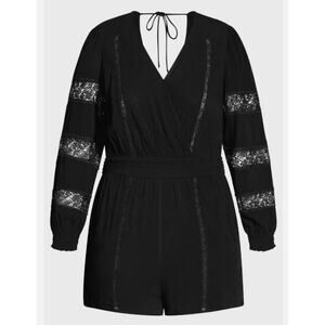 Starling Reine City‎ Chic Playsuit Spirit Black Plus Size 20 Sexy Date Night Out